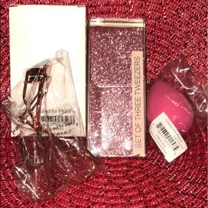 MACYS Brand EYELASH CURLER TWEEZERS MAKEUP SPONGE